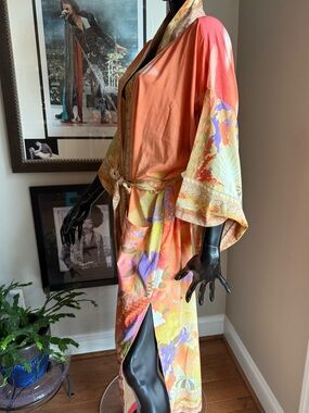 For Love Bell Mermaid Kimono Robe | Coral Tropical Beach Cover Up | Size M